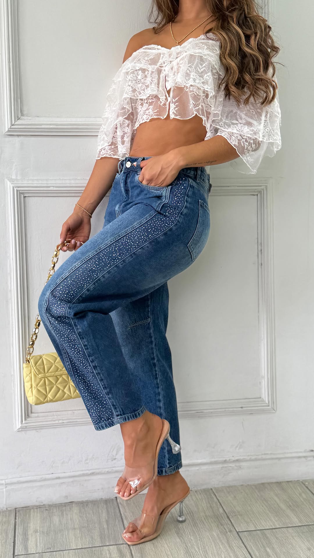 Embellished Straight - Leg Jeans