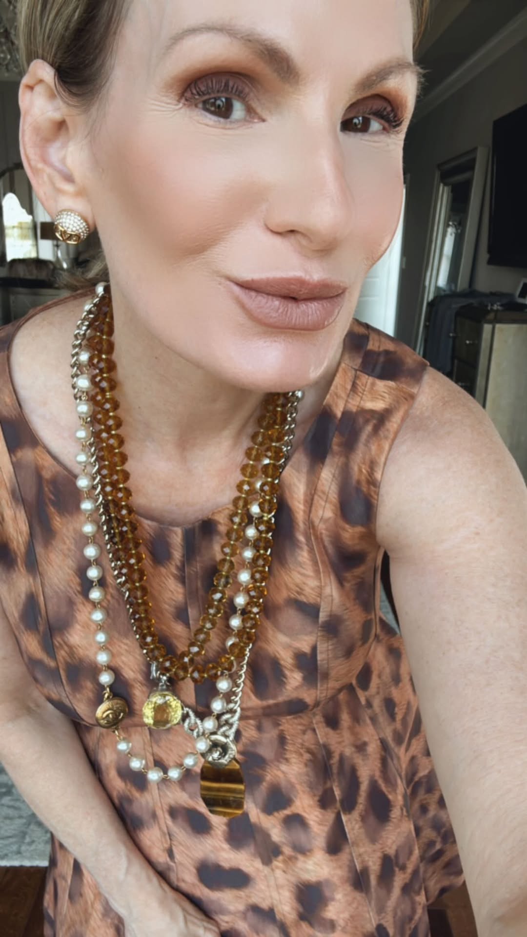 Leopard Print Sleeveless Fit - and - Flare Dress