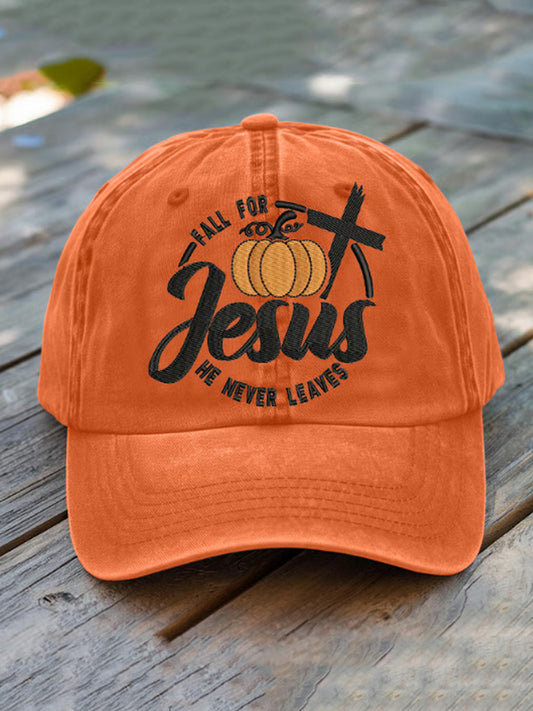 Unisex Fall For Jesus Print Baseball Cap