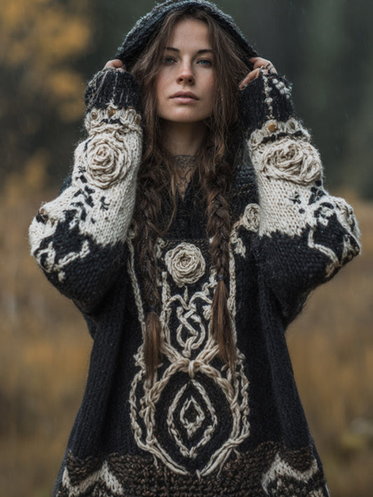 Women's Viking Celtic Mythology Eye Hoodie Sweater