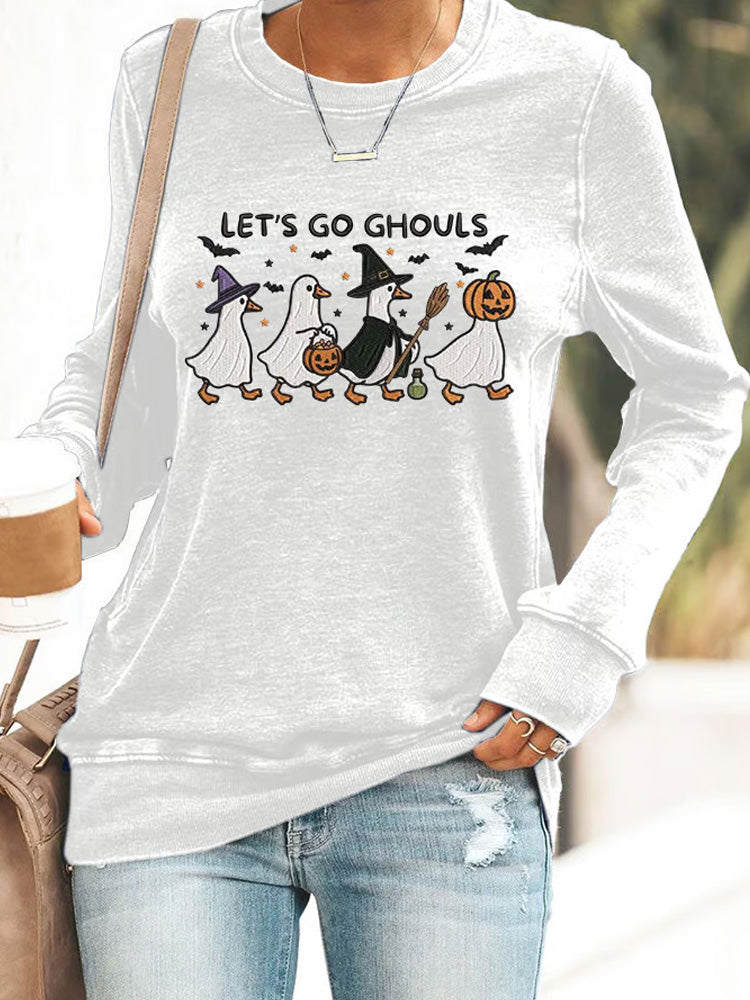 Women's Let's Go Ghouls Goose Sweatshirt