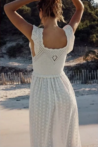 White Crochet - Top Maxi Dress
