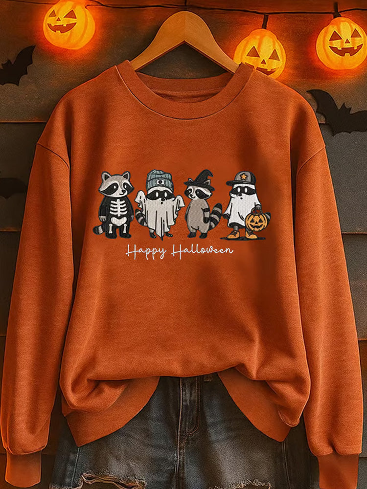Women's Halloween Raccoon Casual Sweatshirt