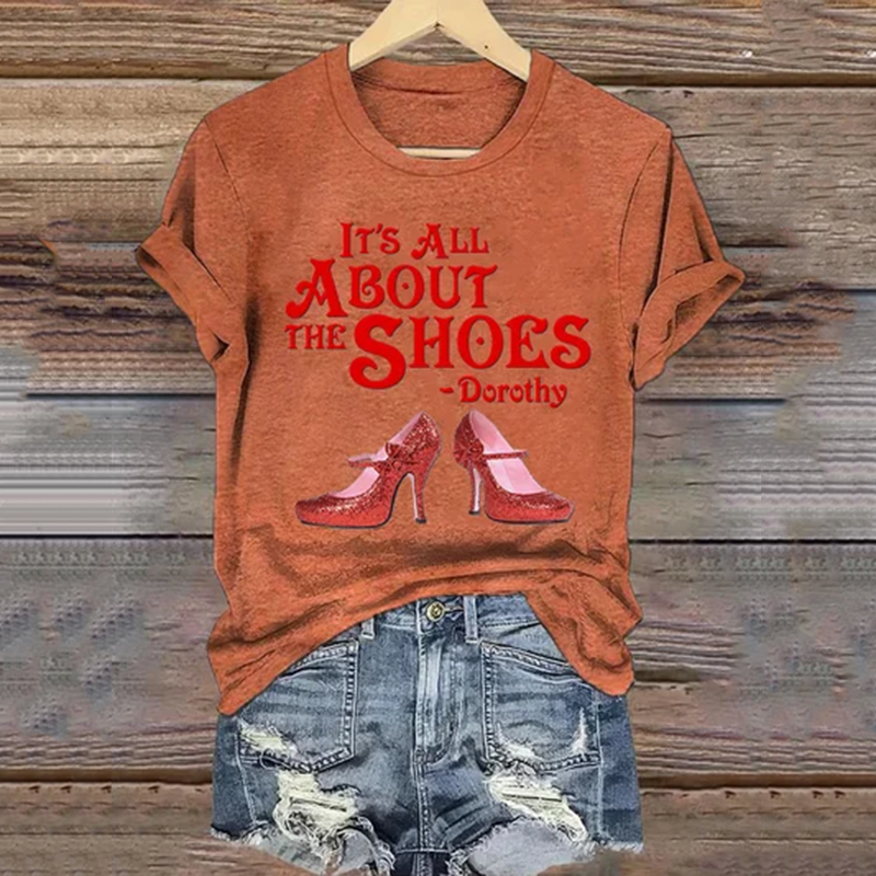 Halloween Halloween Witch It's All About The Classic Ruby Red Shoes Art Vintage Washed T Shirt