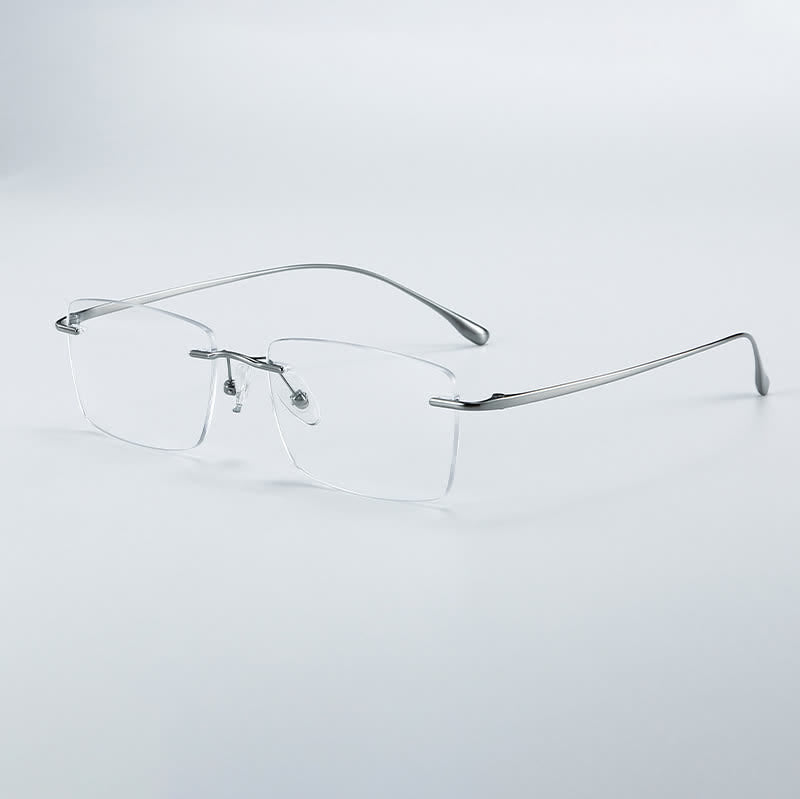 Spykay™ EG26723 Titanium Rectangle Frame Anti-blue Light Hipster Rimless Glasses