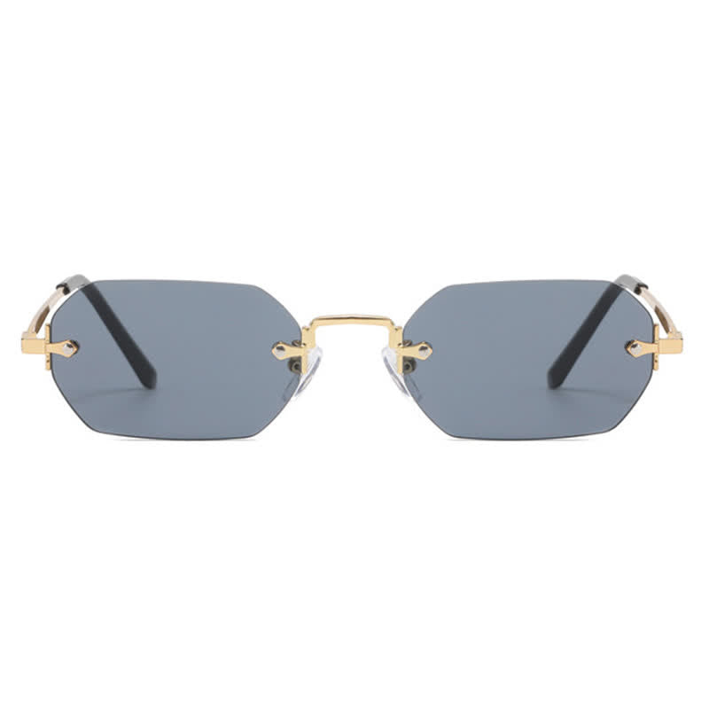 Spykay™ SG60884 Geometric Rimless Metal Temples Sunglasses