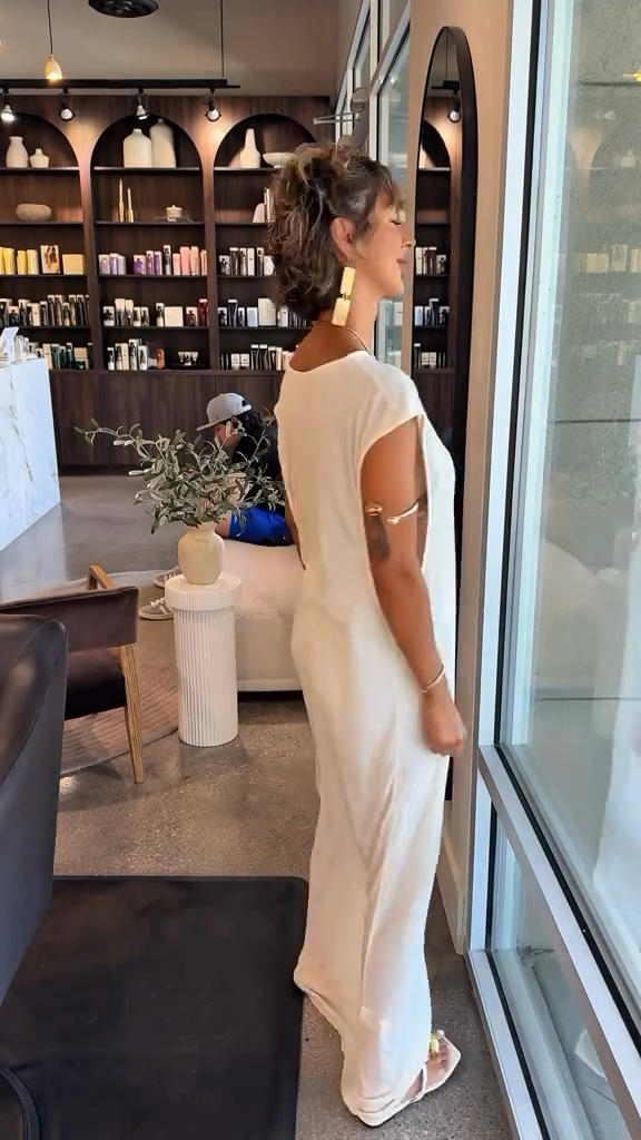 White Sleeveless Maxi Dress