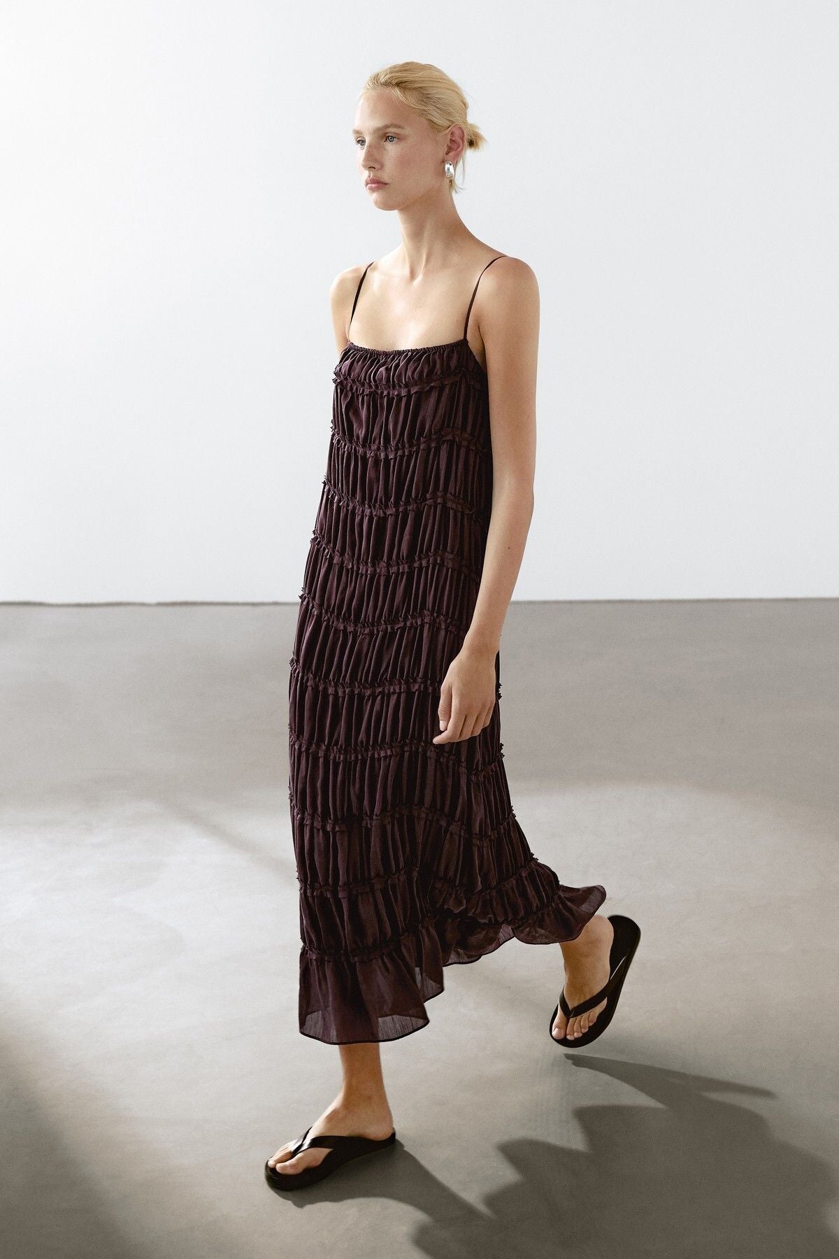 Plum Purple Tiered Ruffle Maxi Dress