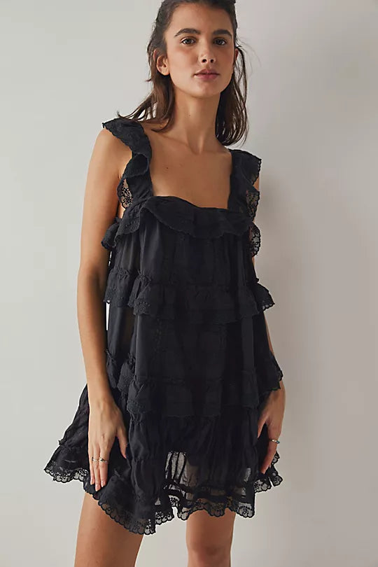 Ruffled Sleeveless Mini Dress