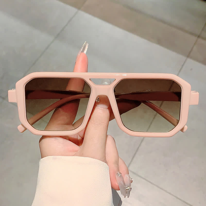 Spykay™ SG60742 Double Bridges Geometric Frame Driving Sunglasses