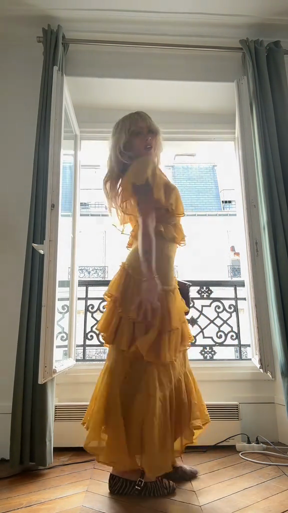 Mustard Yellow Ruffled Maxi Dress