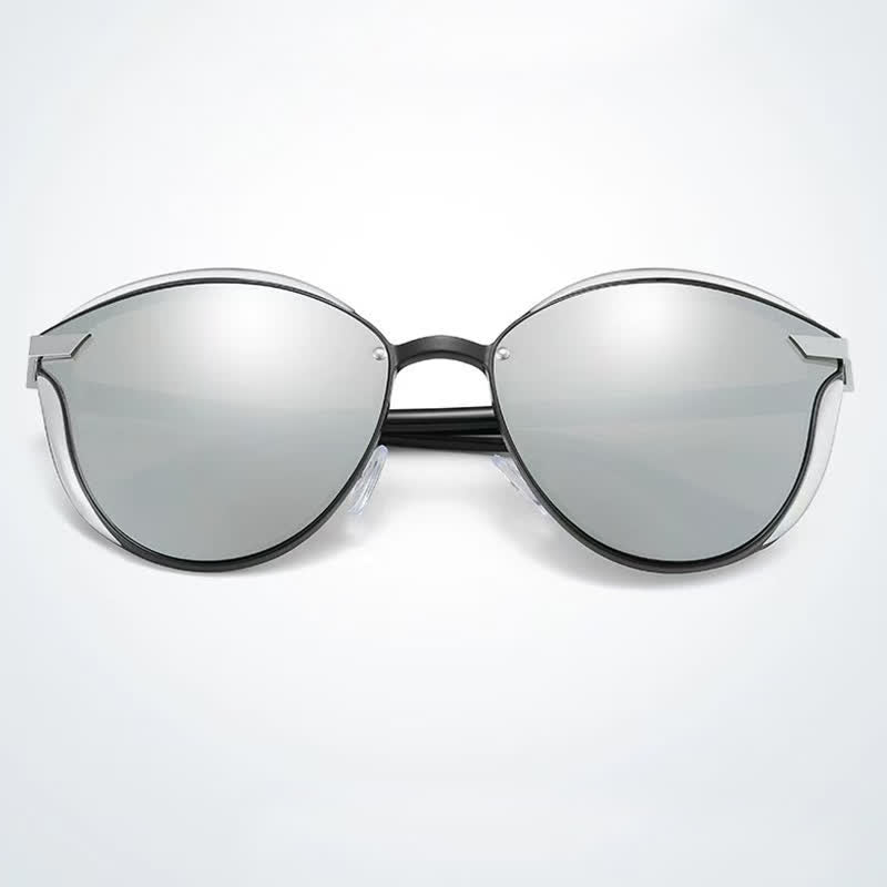 Spykay™ SG60950 Polarized Vintage Round Frame Mirror Lenses Trendy Sunglasses