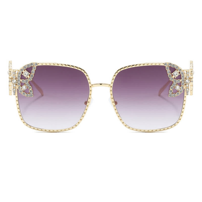 Spykay™ SG60849 Square Frame Butterfly Decor Oversized Sunglasses