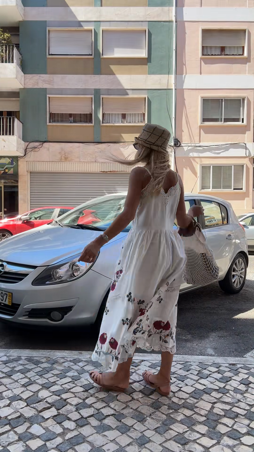 White Embroidered Lace - Up Midi Dress