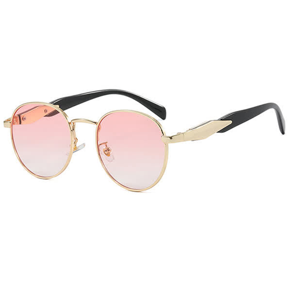 Spykay™ SG60714 Retro-Vintage Round Frame Metal Temples Sunglasses