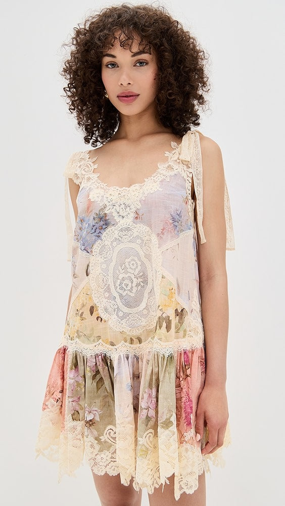 Patchwork Lace Mini Dress