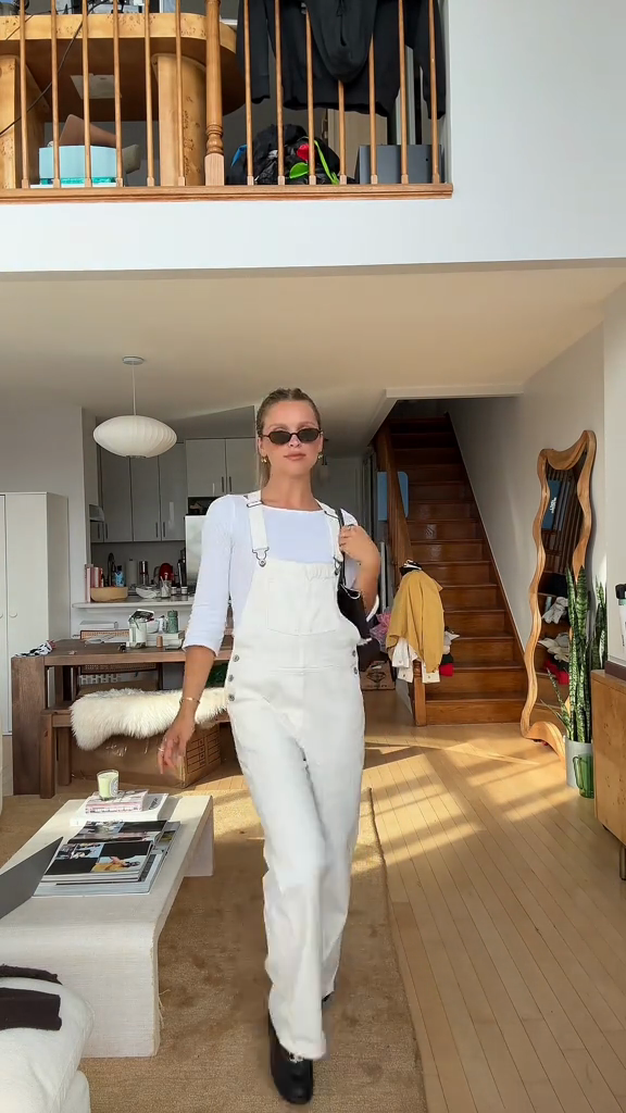 White Denim Overalls