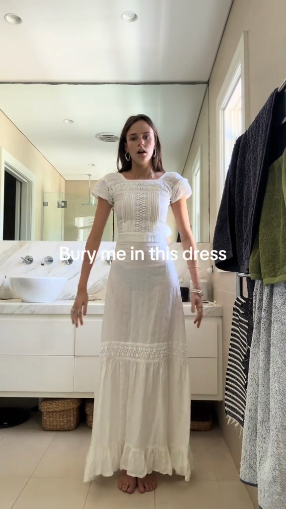 White Crochet - Trimmed Maxi Dress