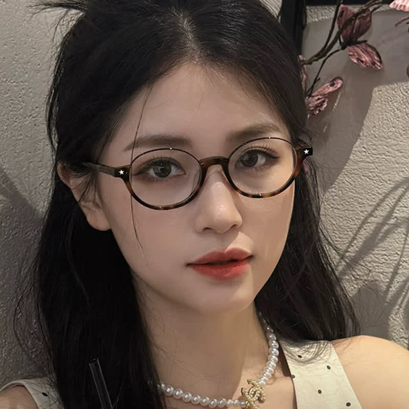 Spykay™ EG26712 Semi-Rimless Oval Star Pattern Frame Anti-blue Light Glasses