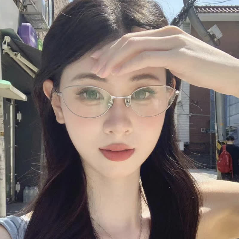 Spykay™ EG26709 Cat-Eye Titanium Frame Hipster Anti-blue Light Glasses