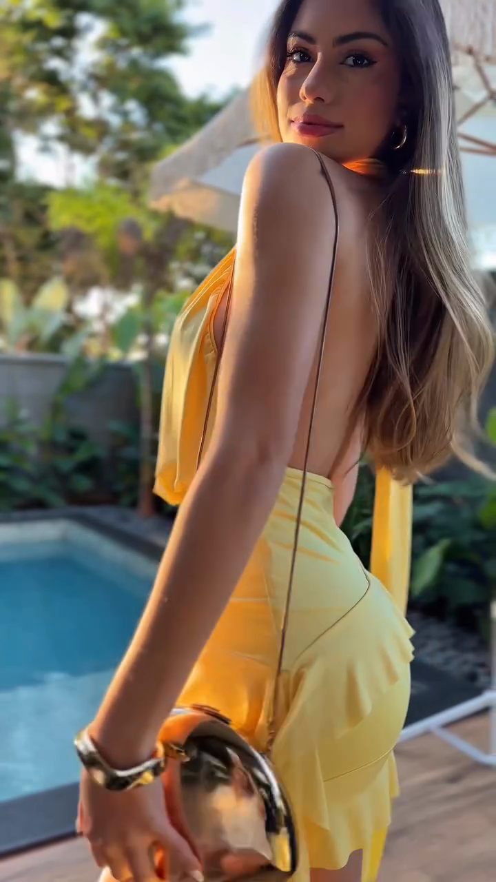 Yellow Halter Mini Dress
