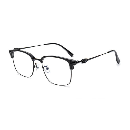 Spykay™ EG26924 Retro Gothic Cross Unisex Square Frame Anti-blue Light Browline Glasses