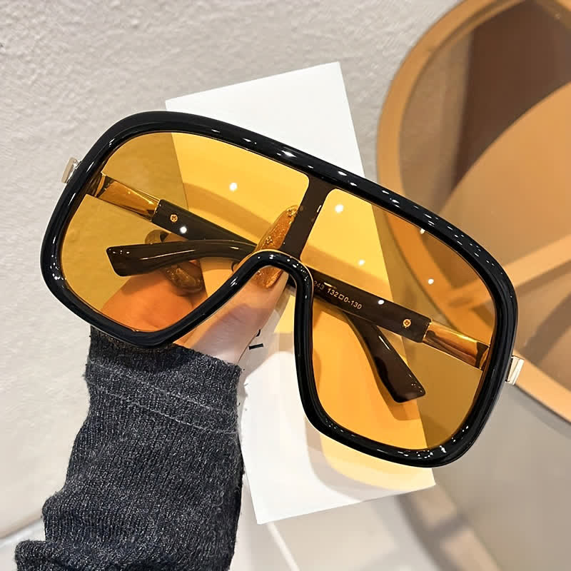 Spykay™ SG60952 Flat Top Double Bridges Oversized Trendy Aviator Sunglasses