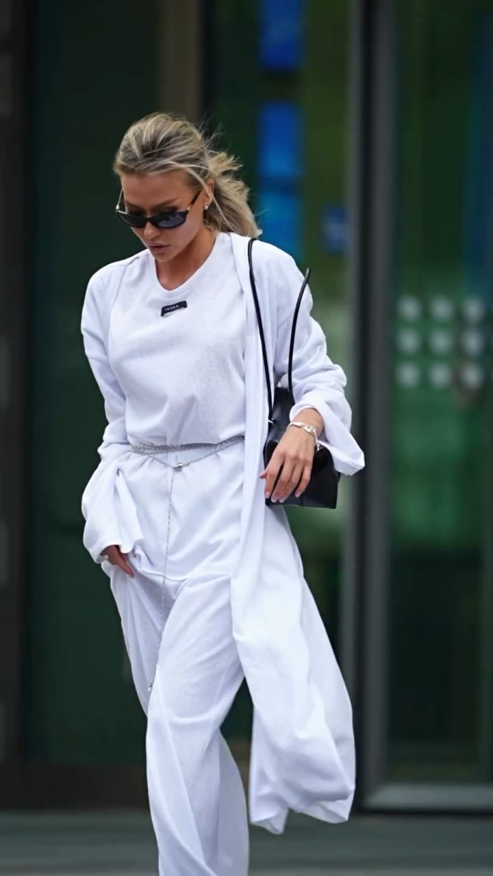 White Belted Two - piece Set