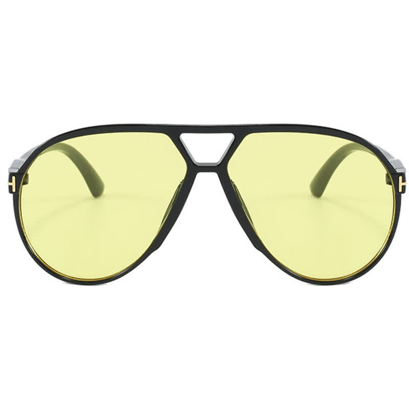 Spykay™ SG60858 Double Bridges 'T' Design Oversized Frame Hipster Aviator Sunglasses