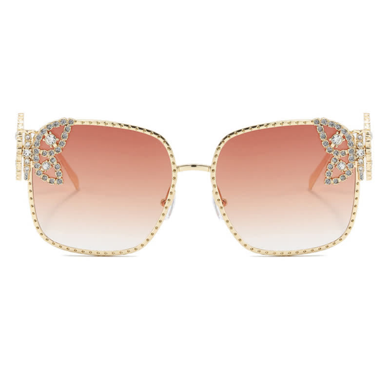 Spykay™ SG60849 Square Frame Butterfly Decor Oversized Sunglasses