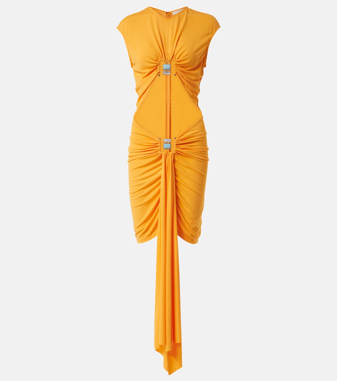 Yellow Cutout Twist Detail Dress