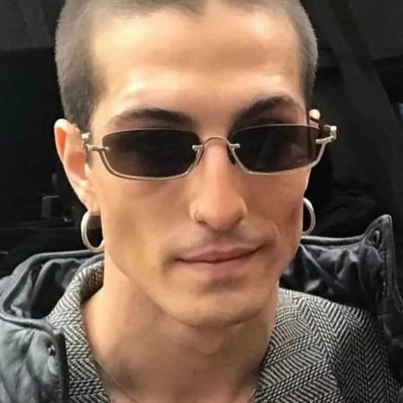 Spykay™ SG60874 Trendy Semi-Rimless Rectangle Frame Sunglasses