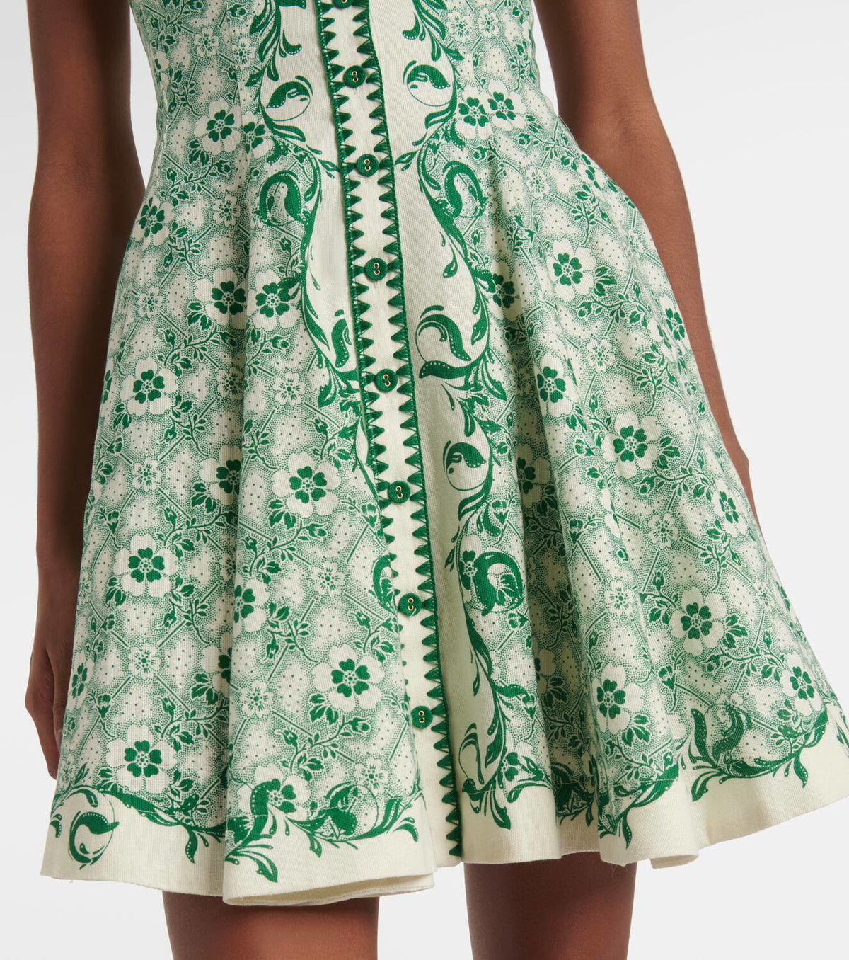 Printed Square - Neck Fit and  Flare Mini Dress