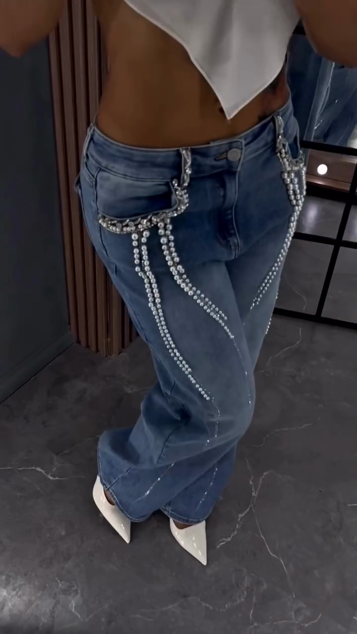 Embellished Flared Jeans