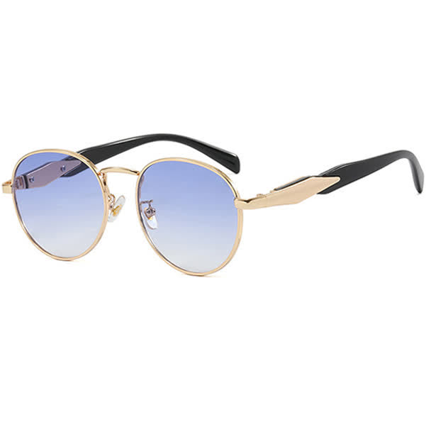 Spykay™ SG60714 Retro-Vintage Round Frame Metal Temples Sunglasses