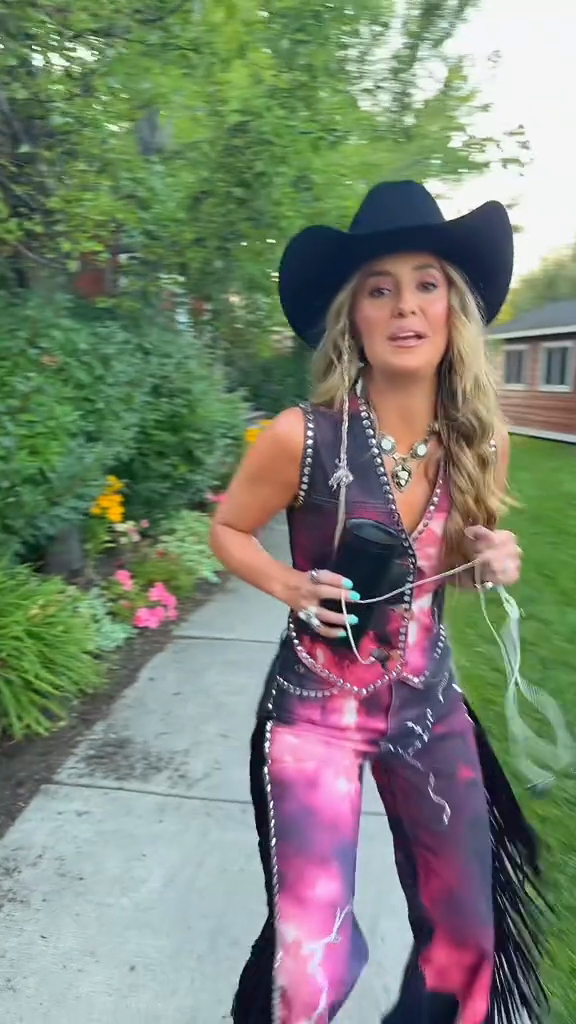 Pink and Purple Tie-dye Fringe Western Set