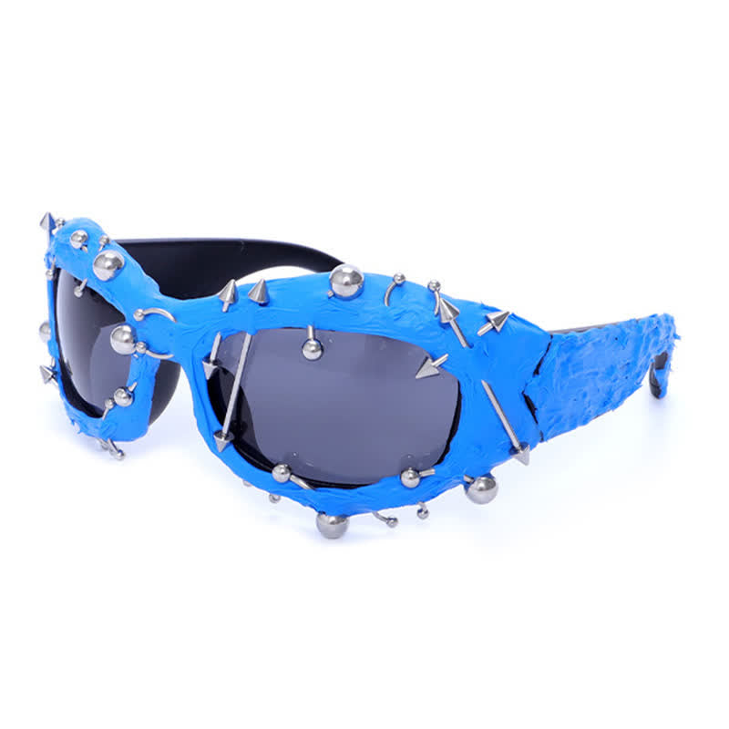 Spykay™ SG60924 CyberPunk Style Irregular Shaped Rivet Decor Sunglasses for Party