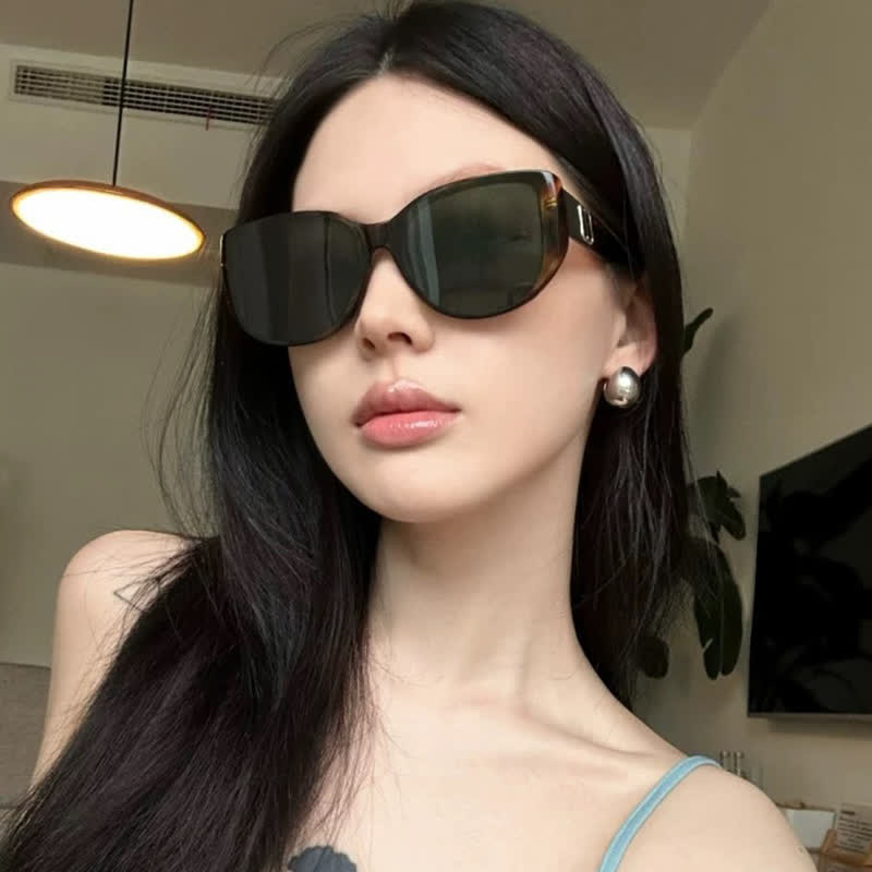 Spykay™ SG60777 Cat-Eye Large Frame Sunglasses with Nylon Lenses