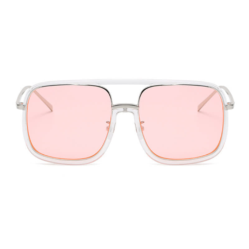 Spykay™ SG60732 Tortoise Pattern Flat Top Square Frame Double Bridges Sunglasses