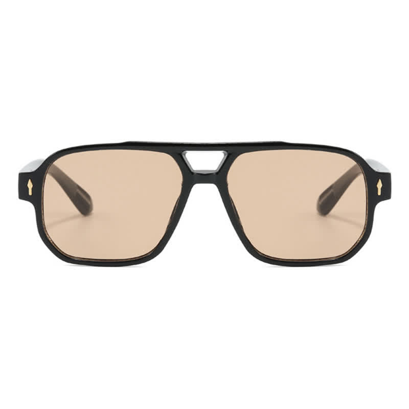 Spykay™ SG60754 Geometric Frame Double Bridges Vintage Sunglasses