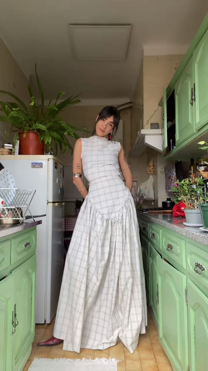 Plaid Sleeveless Maxi Dress