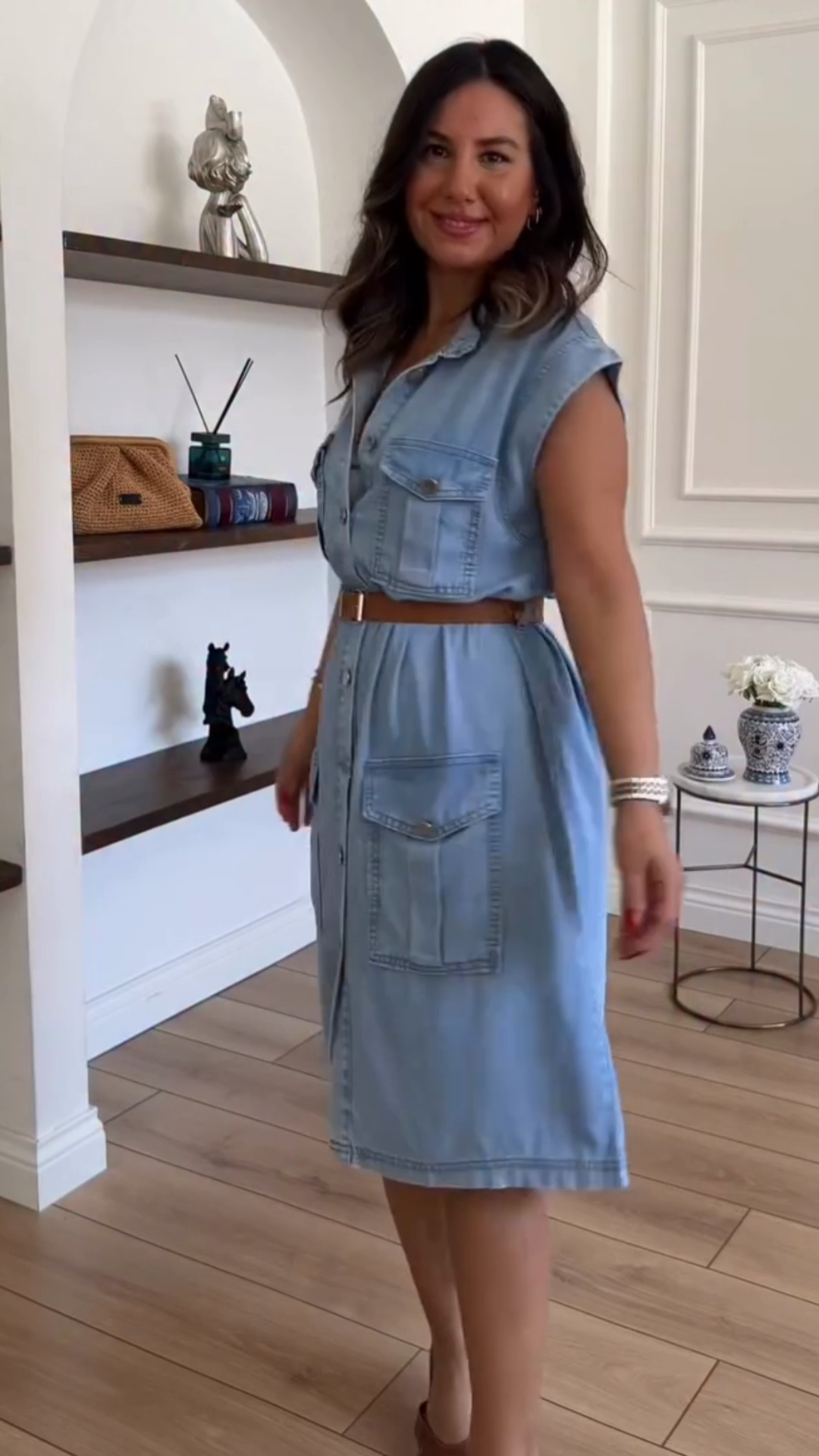 Light Blue Denim Shirt Dress