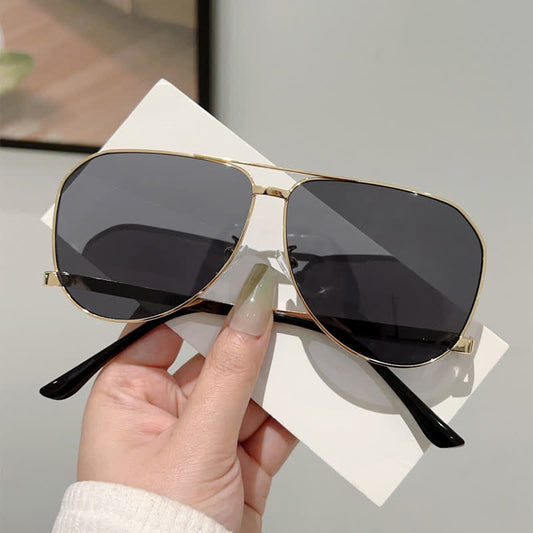 Spykay™ SG60761 Double Bridges Metal Temples Aviator Sunglasses