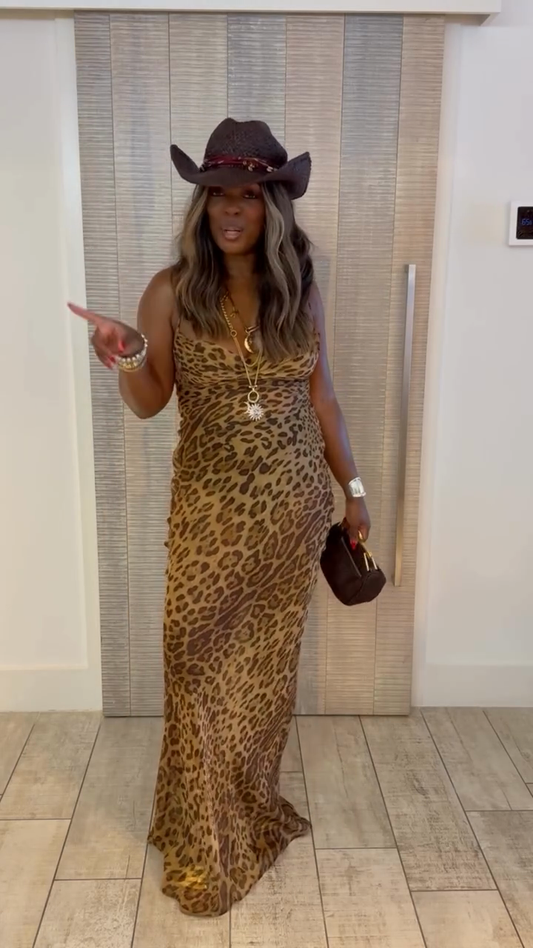 Leopard - Print Maxi Dress