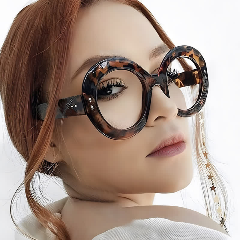 Spykay™ EG26784 Simple Oversized Round Frame Anti-blue Light Trendy Glasses