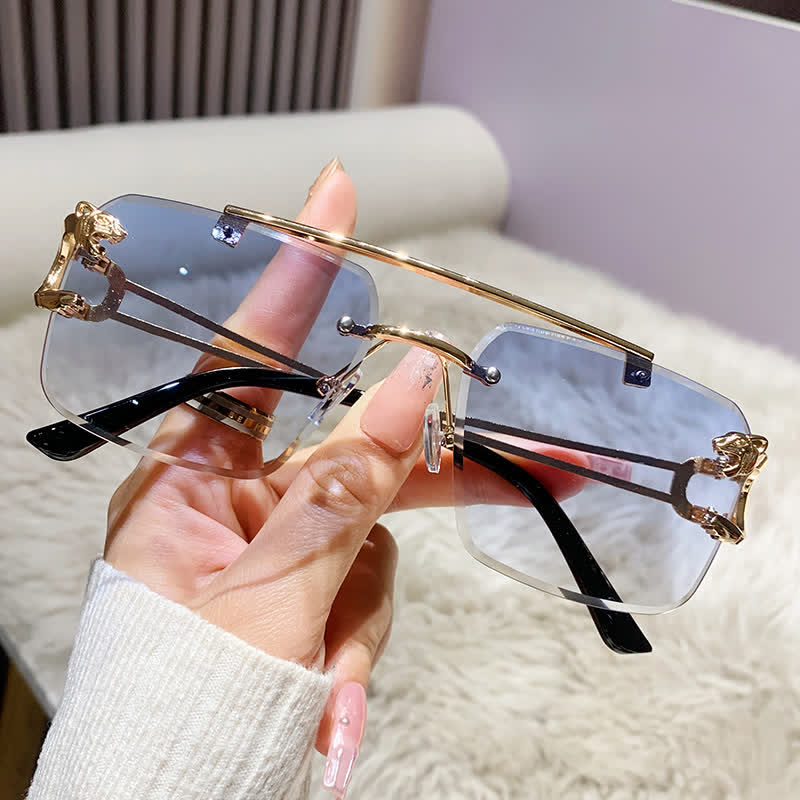 Spykay™ SG60826 Men's Cool Rimless Leopard Frame Sunglasses