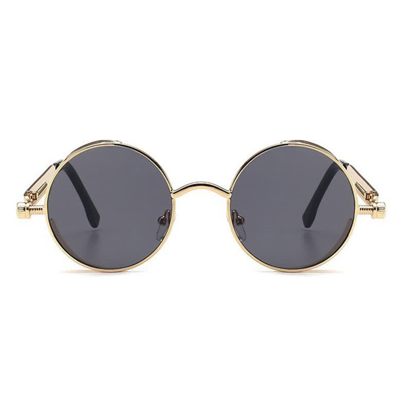 Spykay™ SG60945 Retro Punk Round Frame Spring Temples Sunglasses