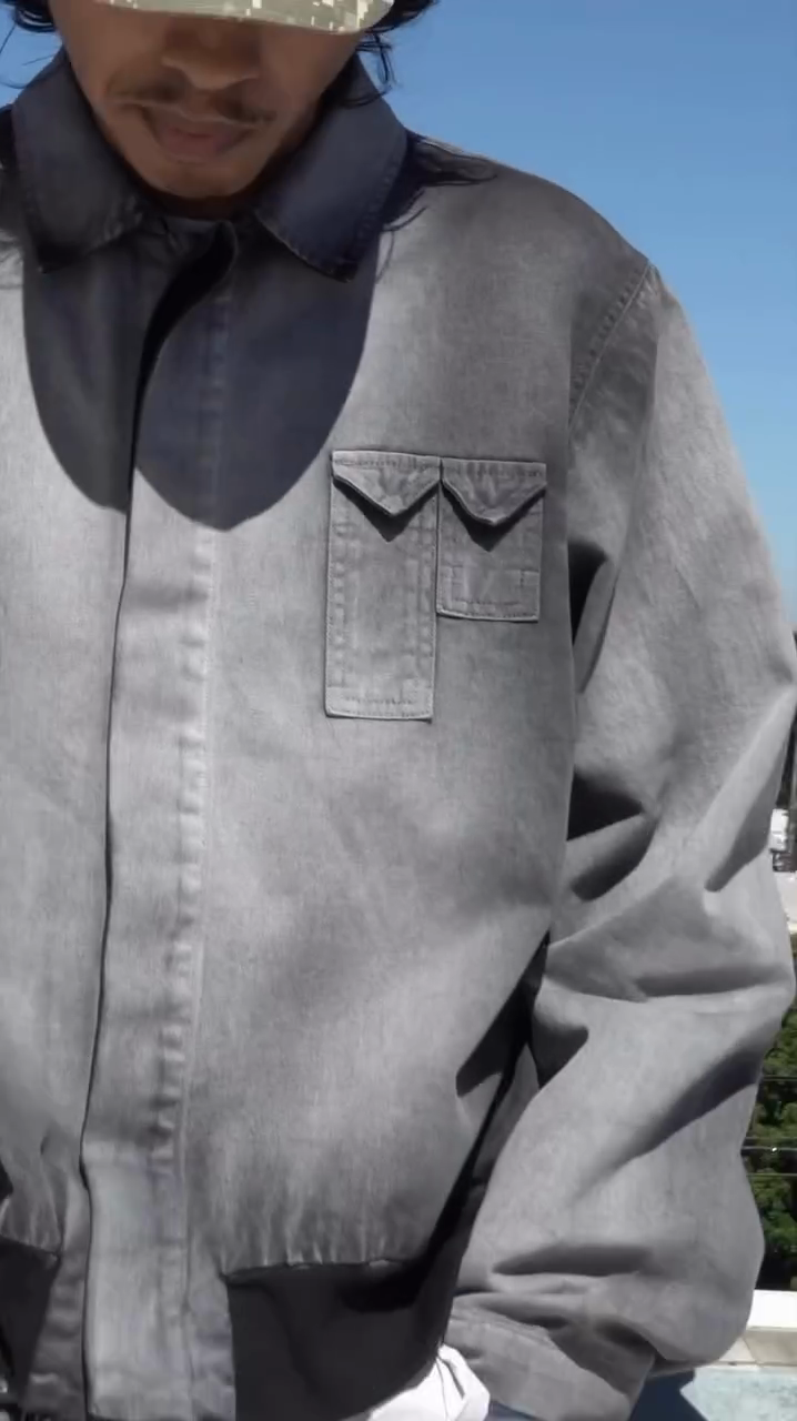 Grey Denim - style Cropped Jacket