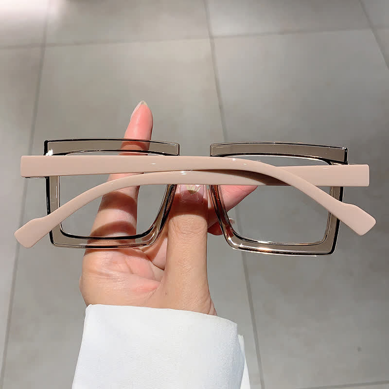 Spykay™ EG26813 Fluorescent Colorblock Square Frame Anti-blue Light Glasses