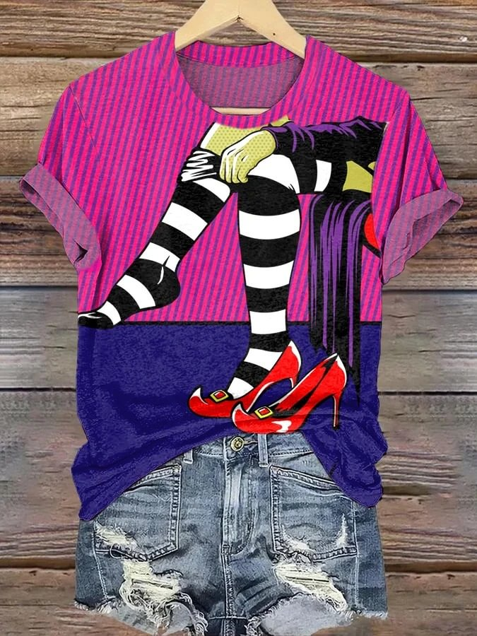 Halloween Classic Ruby Red Shoes Art Vintage Washed T Shirt
